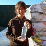 Link to Recycler sends 1,232 Honest Water Eco-Bottles back to Charlie’s Gina with a Charlie's Honest Water Eco-Bottle. photo credit Sophie Ward.