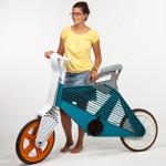 Designer Dror Peleg with her Frii plastic bike