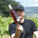 Lars balancing a very light wine bottle